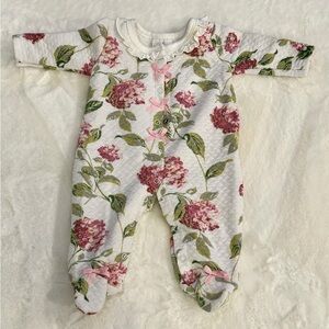 Laura Ashley Baby Girl Floral Footie Jumpsuit- size 0-3 months